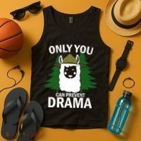 Only You Can Prevent Drama Funny LLama Tank Top thumb 4