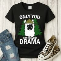 Only You Can Prevent Drama Funny LLama Women's T-Shirt thumb 3