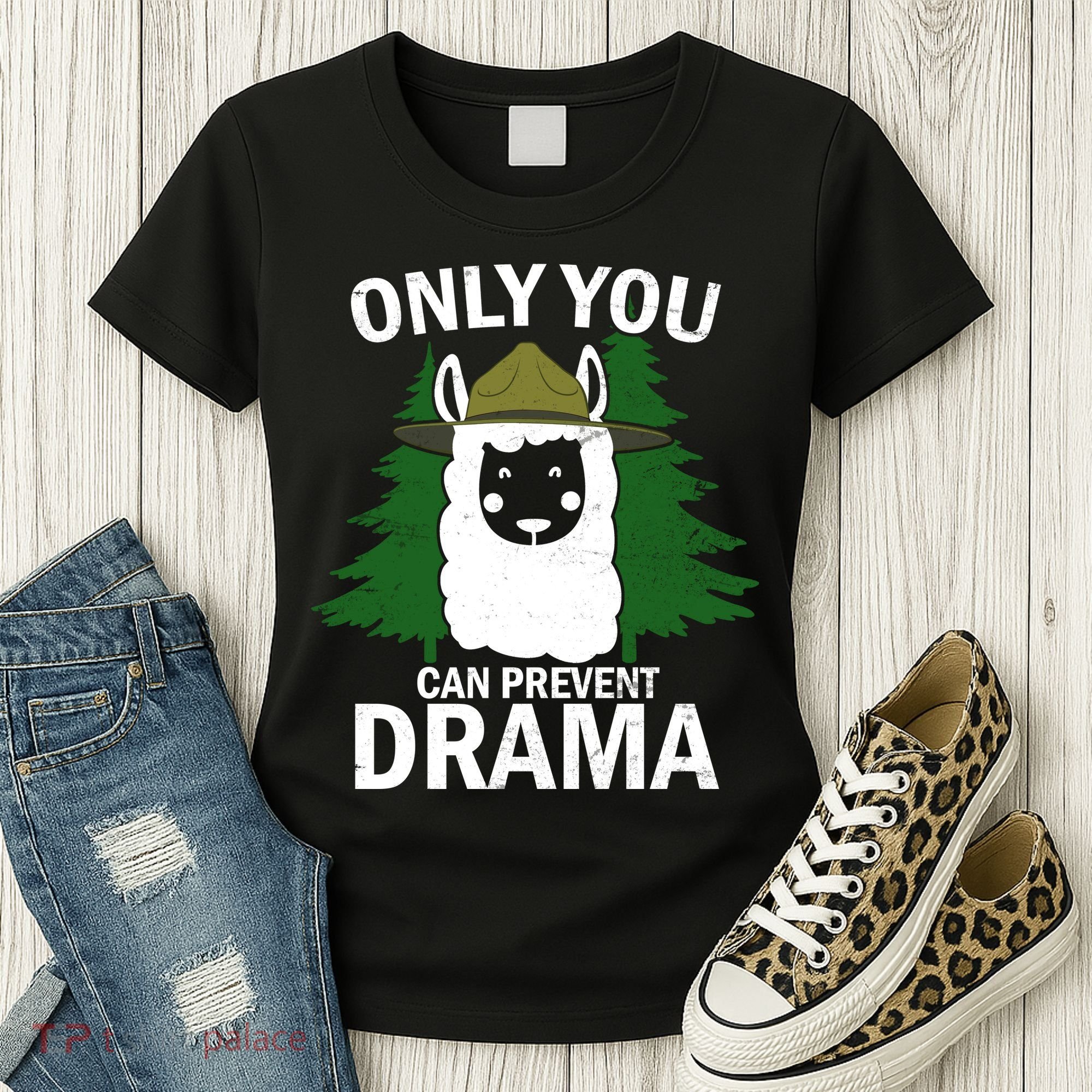 Only You Can Prevent Drama Funny LLama Women's T-Shirt