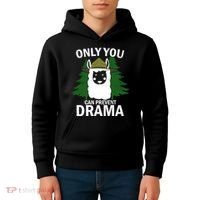 Only You Can Prevent Drama Funny LLama Kids Hoodie thumb 4