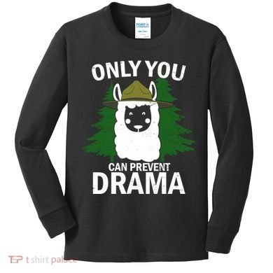 Only You Can Prevent Drama Funny LLama Kids Long Sleeve Shirt