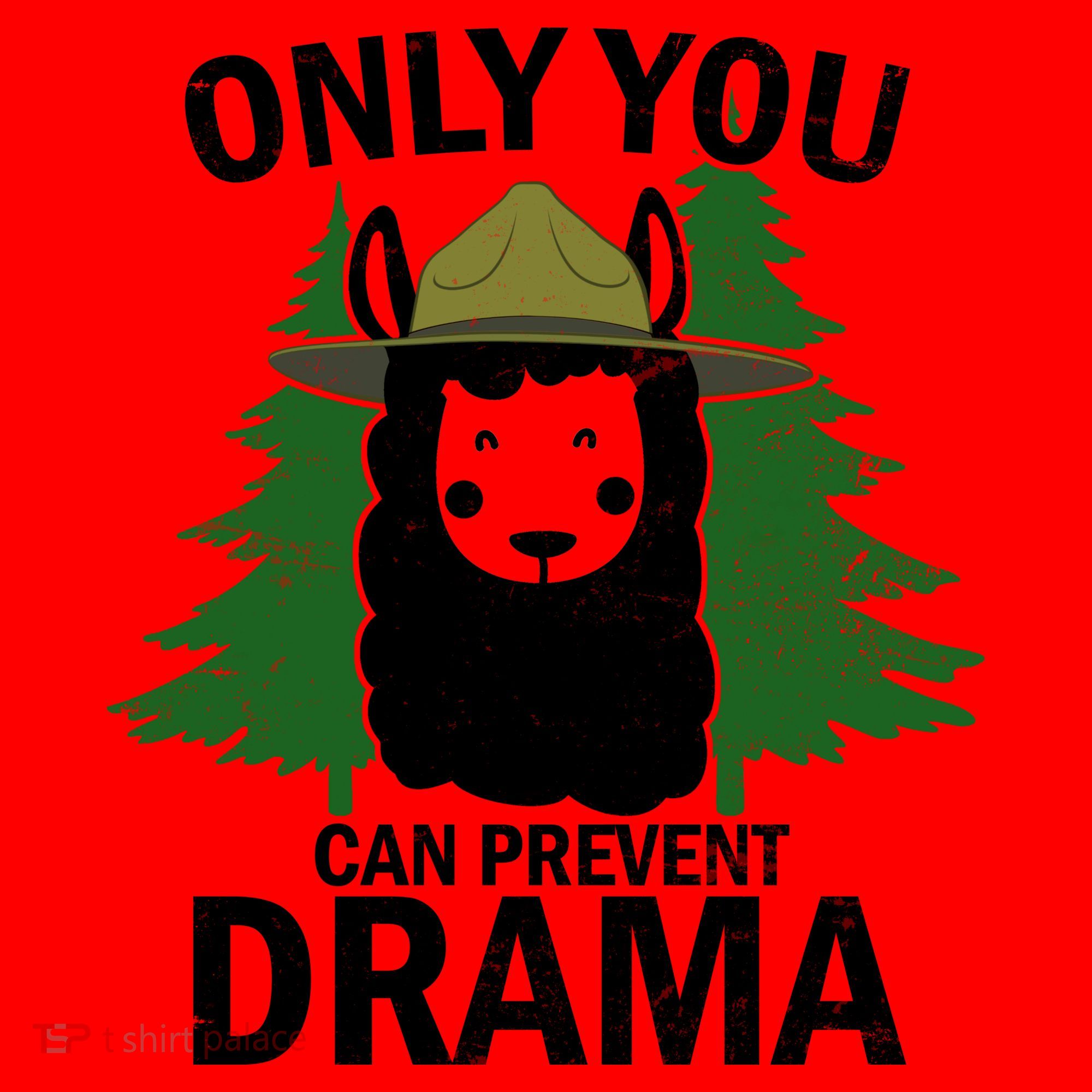 Only You Can Prevent Drama Funny LLama Santa Hat