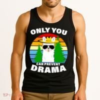 Only You Can Prevent Drama Llama Tank Top thumb 3