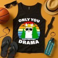 Only You Can Prevent Drama Llama Tank Top thumb 4
