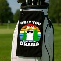 Only You Can Prevent Drama Llama Golf Towel thumb 2