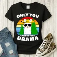 Only You Can Prevent Drama Llama Women's T-Shirt thumb 3