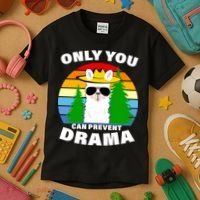 Only You Can Prevent Drama Llama Kids T-Shirt thumb 3
