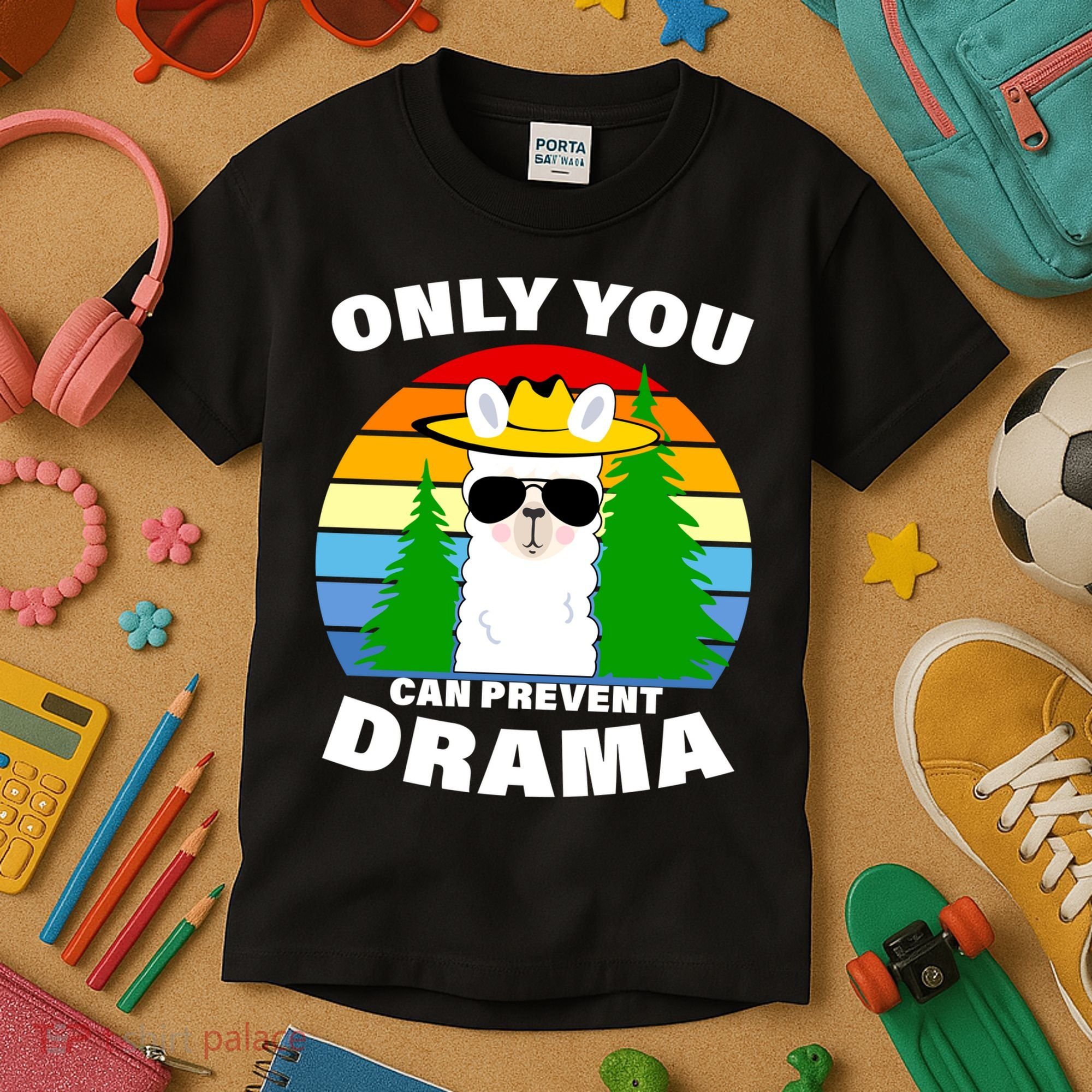 Only You Can Prevent Drama Llama Kids T-Shirt