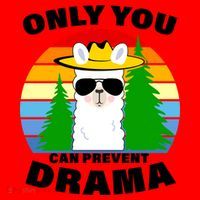 Only You Can Prevent Drama Llama Santa Hat thumb 1