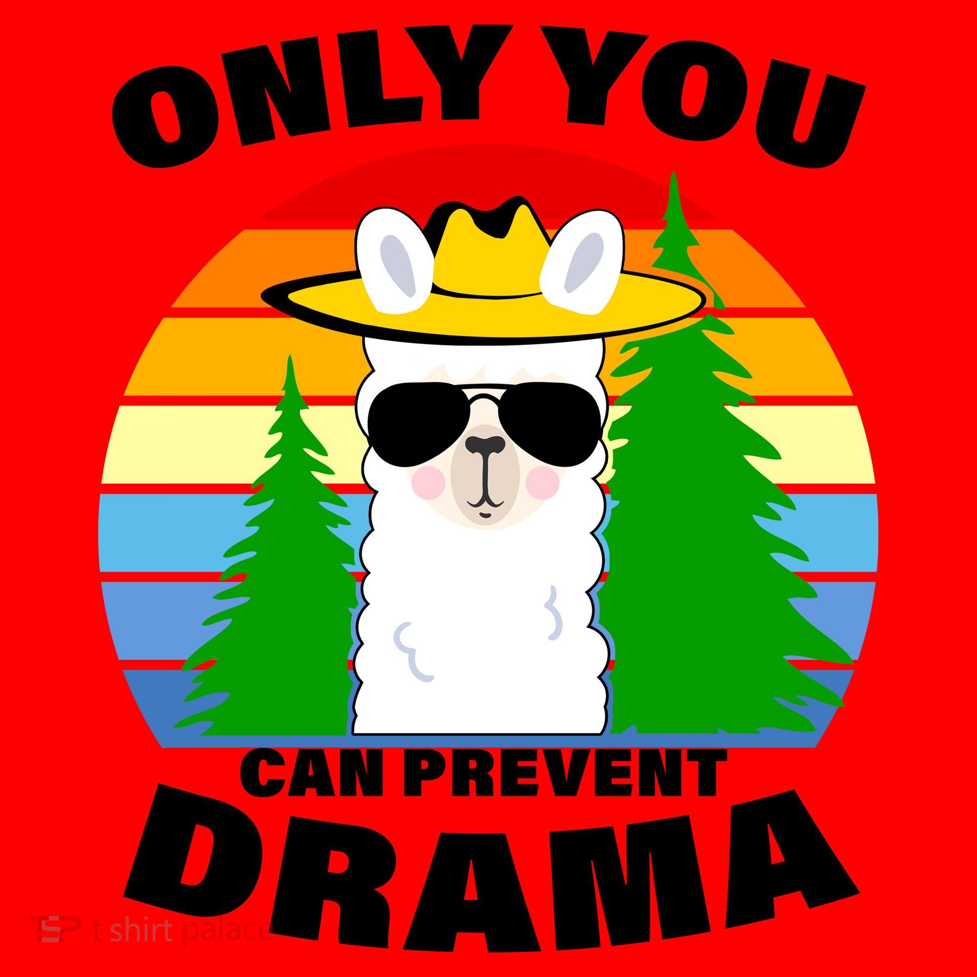 Only You Can Prevent Drama Llama Santa Hat