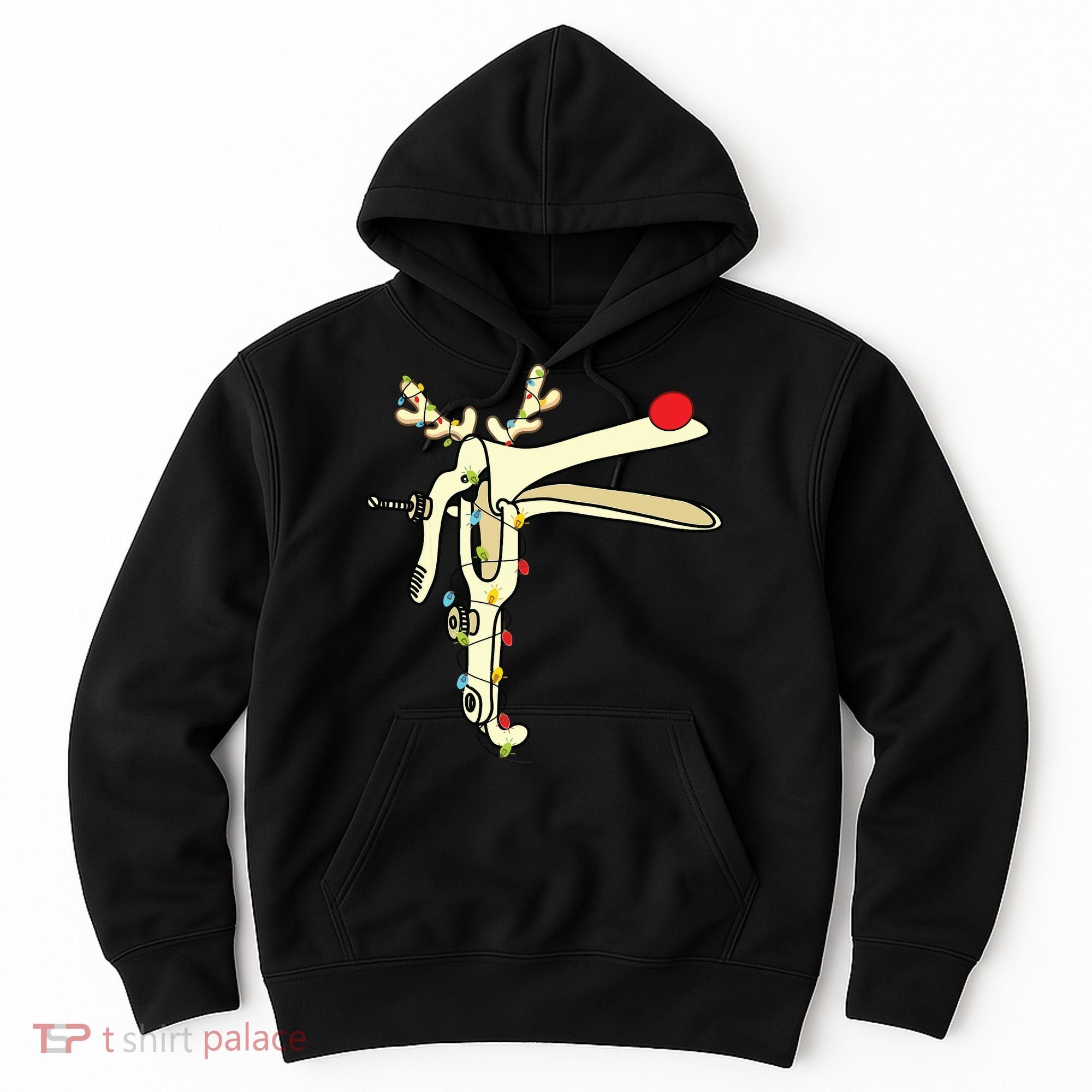 Obgyn Nurse Merry Christmas Reindeer Speculum Xmas Lights Hoodie