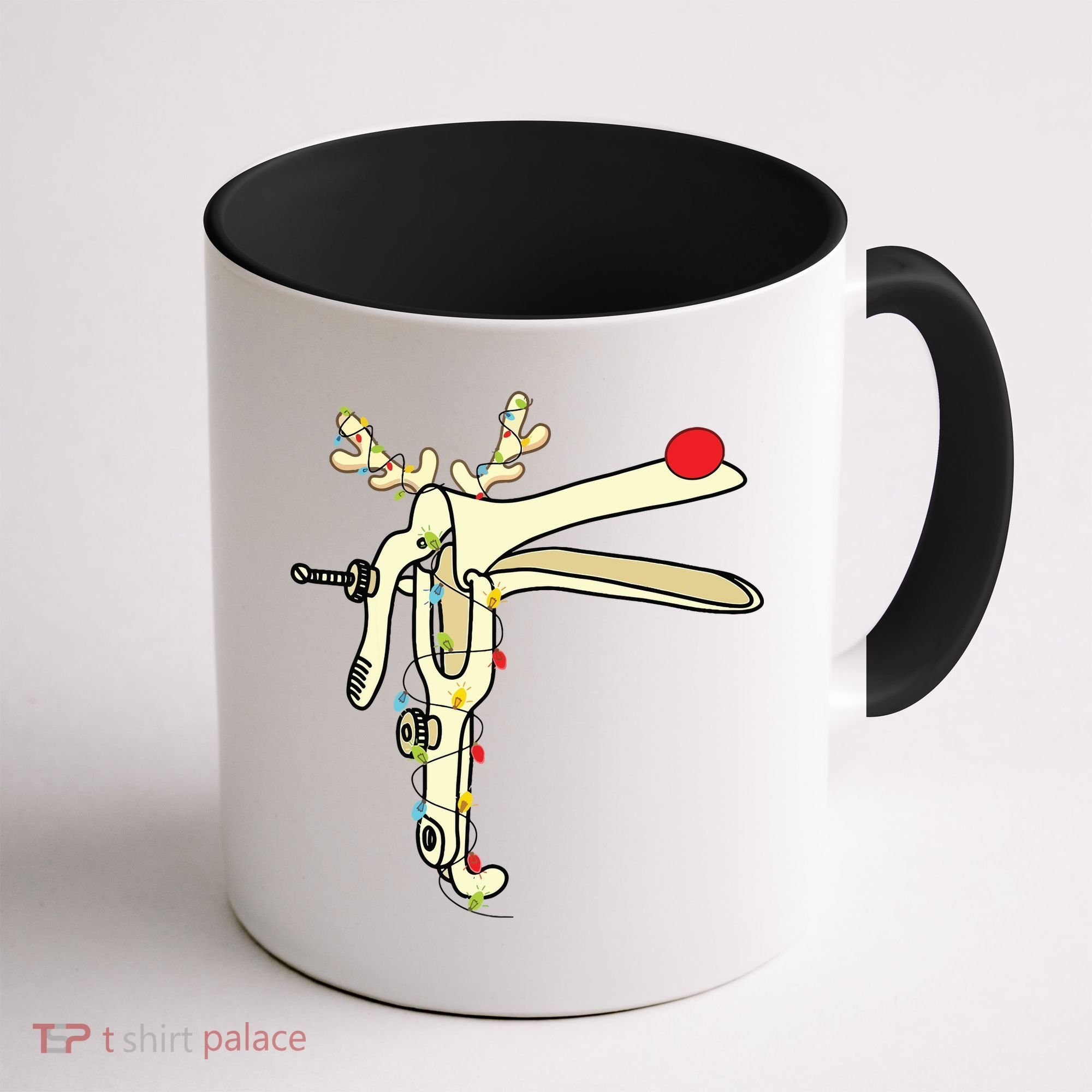 Obgyn Nurse Merry Christmas Reindeer Speculum Xmas Lights Coffee Mug