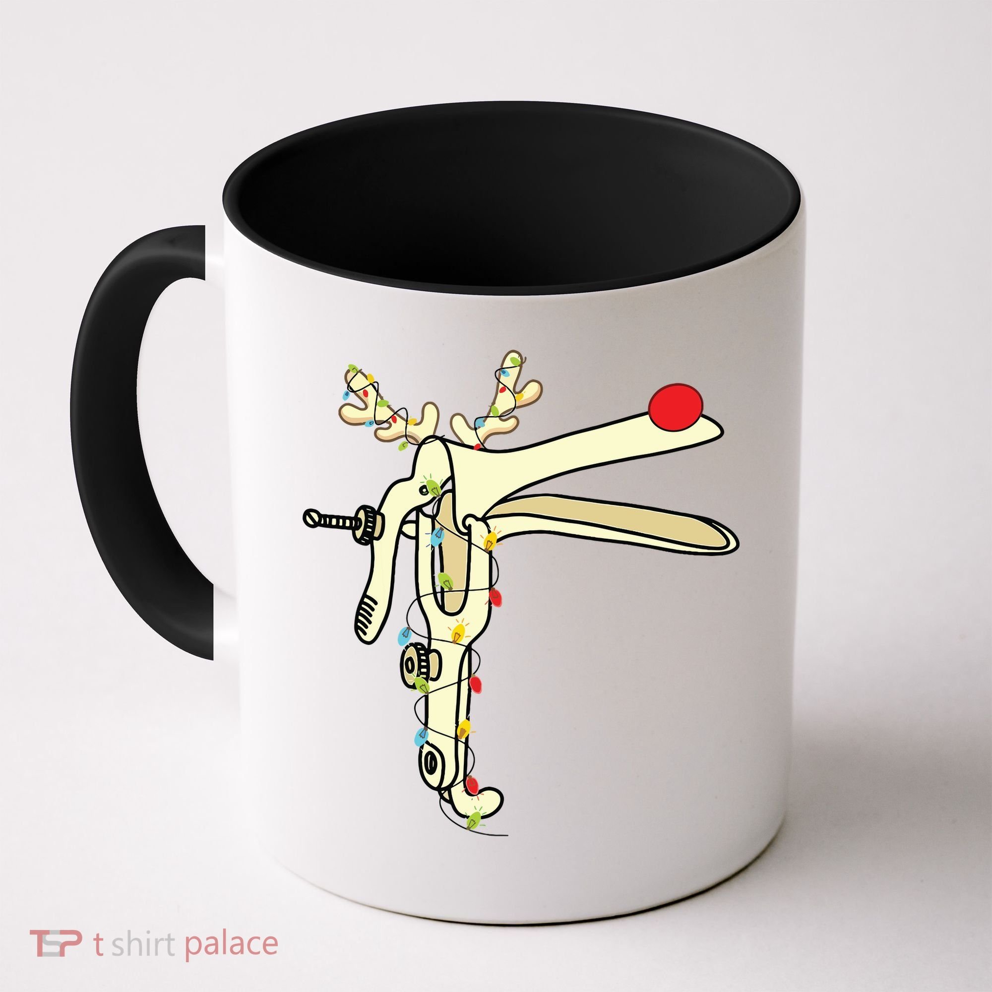 Obgyn Nurse Merry Christmas Reindeer Speculum Xmas Lights Coffee Mug