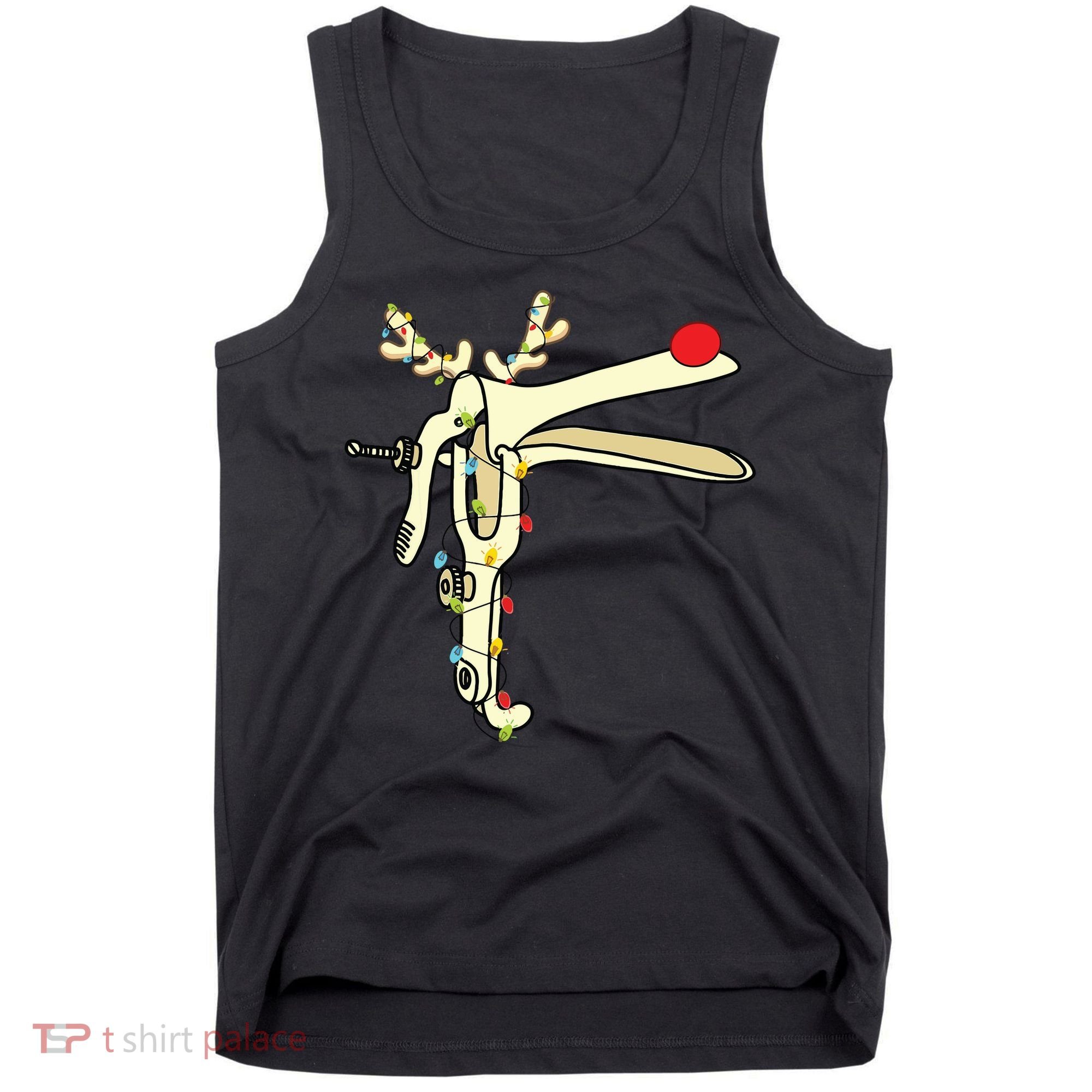 Obgyn Nurse Merry Christmas Reindeer Speculum Xmas Lights Tank Top