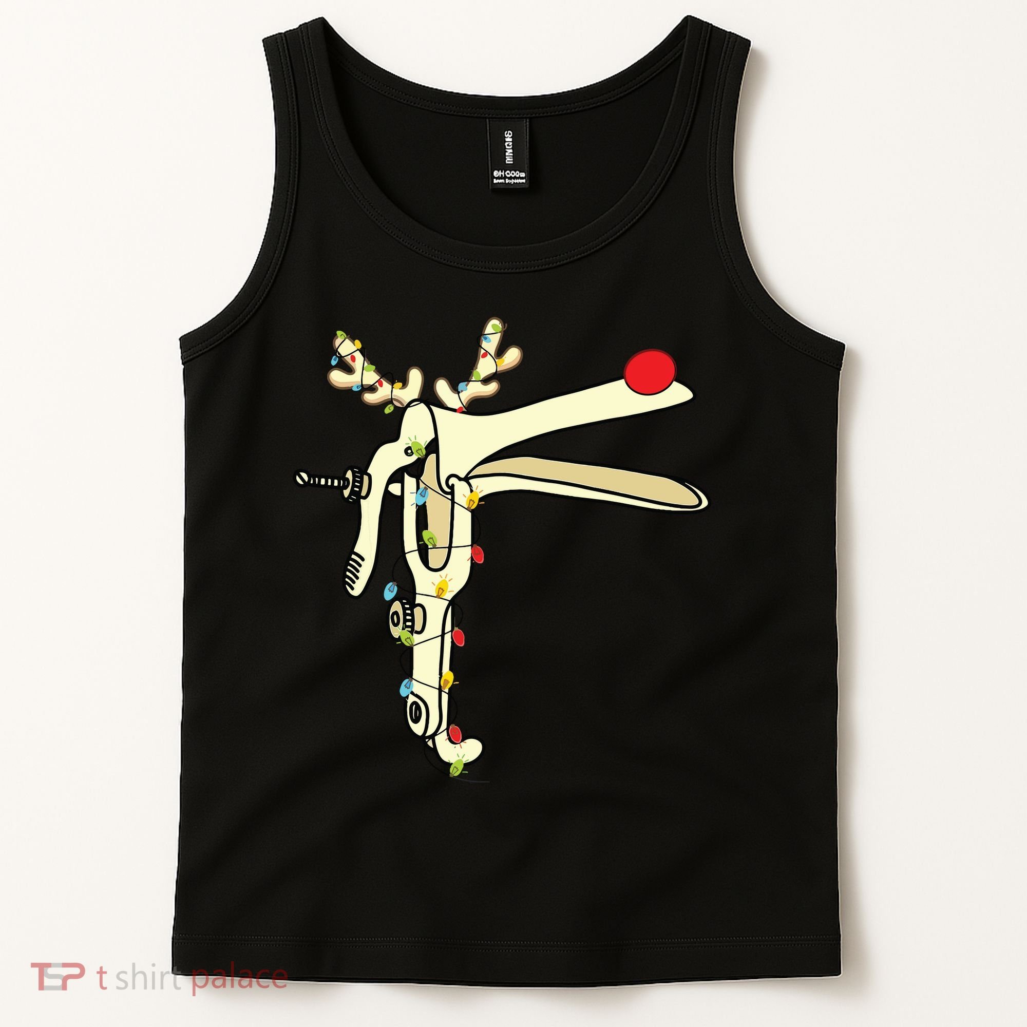 Obgyn Nurse Merry Christmas Reindeer Speculum Xmas Lights Tank Top