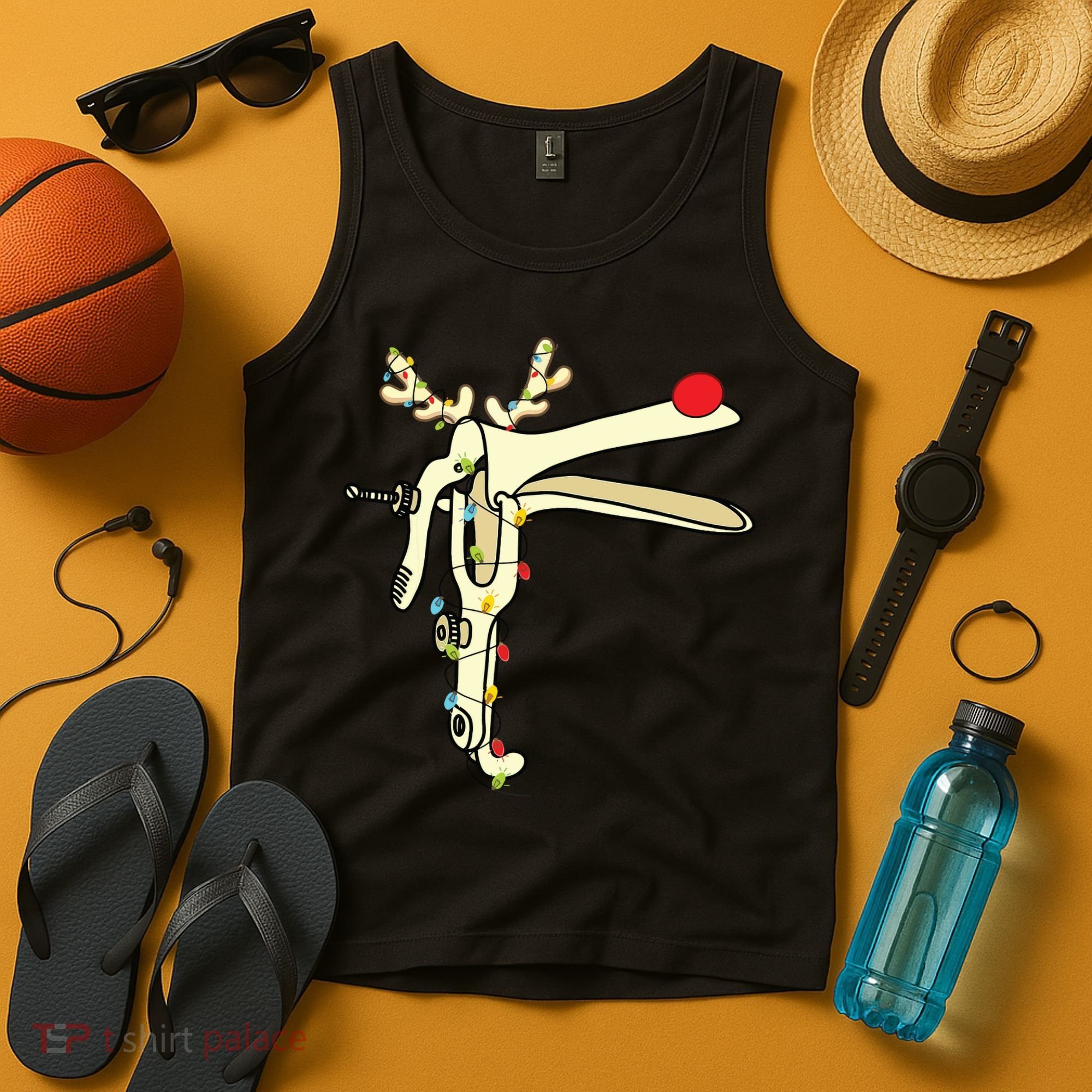Obgyn Nurse Merry Christmas Reindeer Speculum Xmas Lights Tank Top