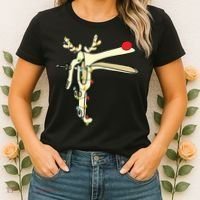 Obgyn Nurse Merry Christmas Reindeer Speculum Xmas Lights Women's T-Shirt thumb 2