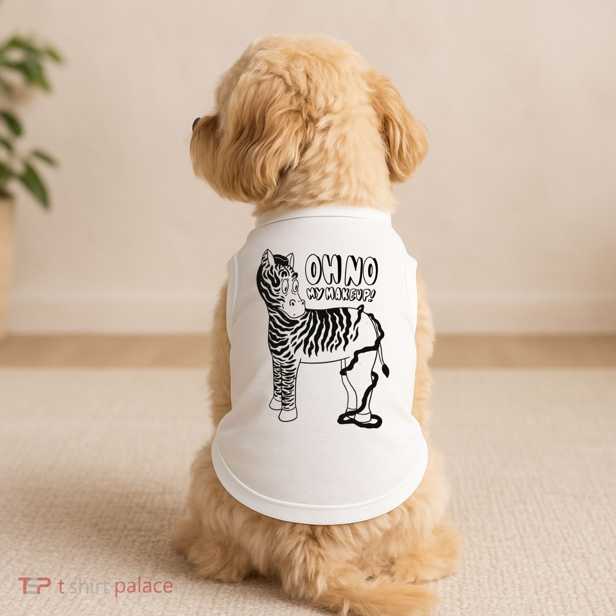 Oh No My Makeup Funny Zebra Doggie Tank