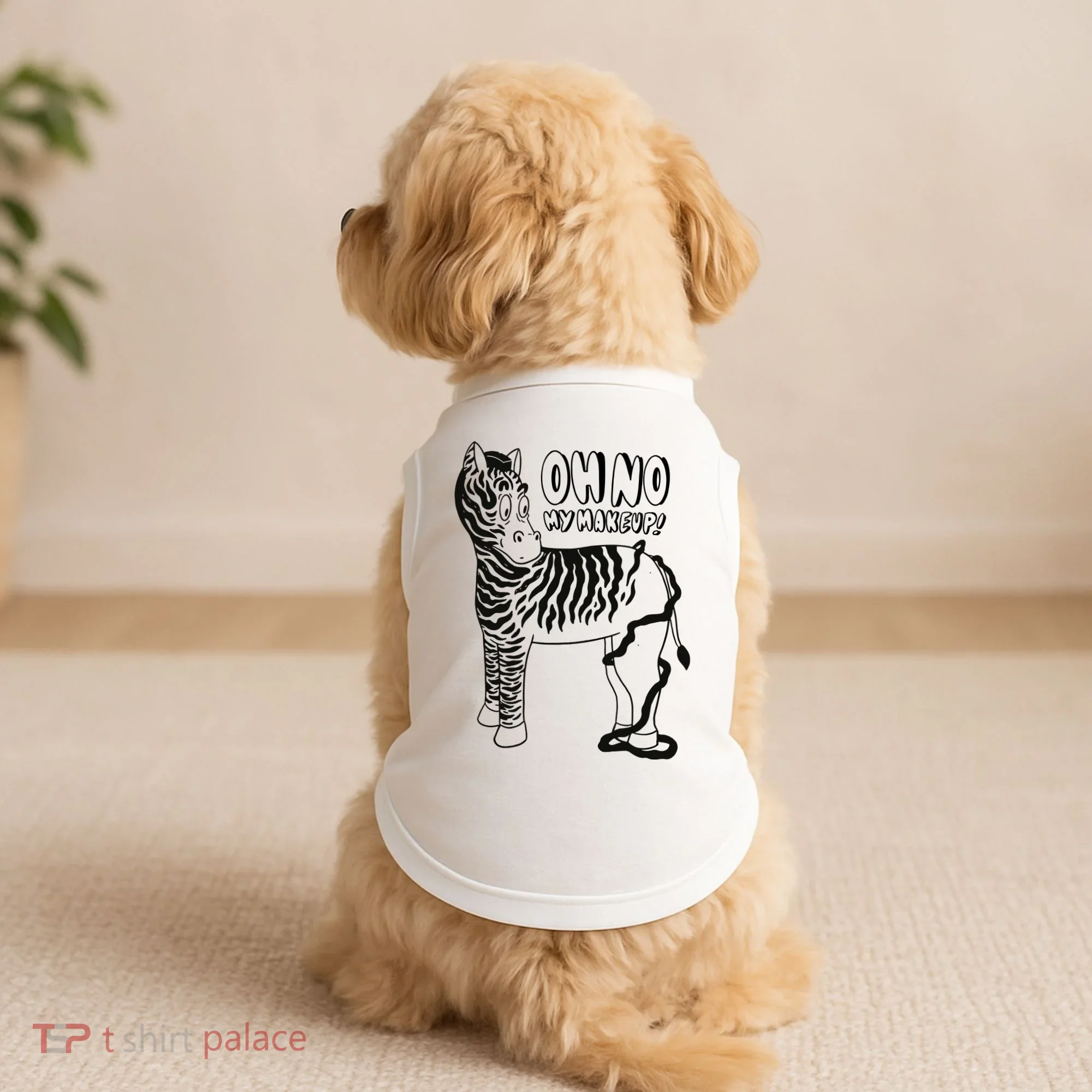 Oh No My Makeup Funny Zebra Doggie Tank