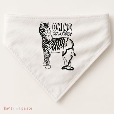Oh No My Makeup Funny Zebra USA-Made Doggie Bandana
