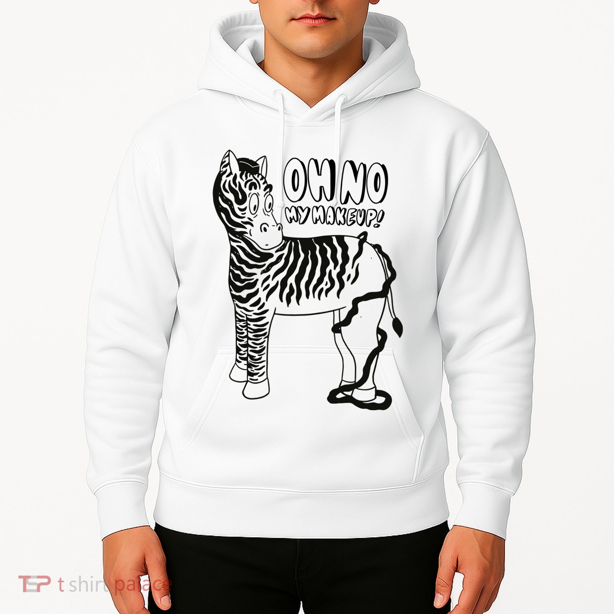 Oh No My Makeup Funny Zebra Hoodie