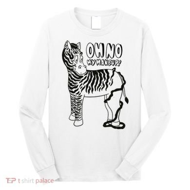 Oh No My Makeup Funny Zebra Long Sleeve Shirt