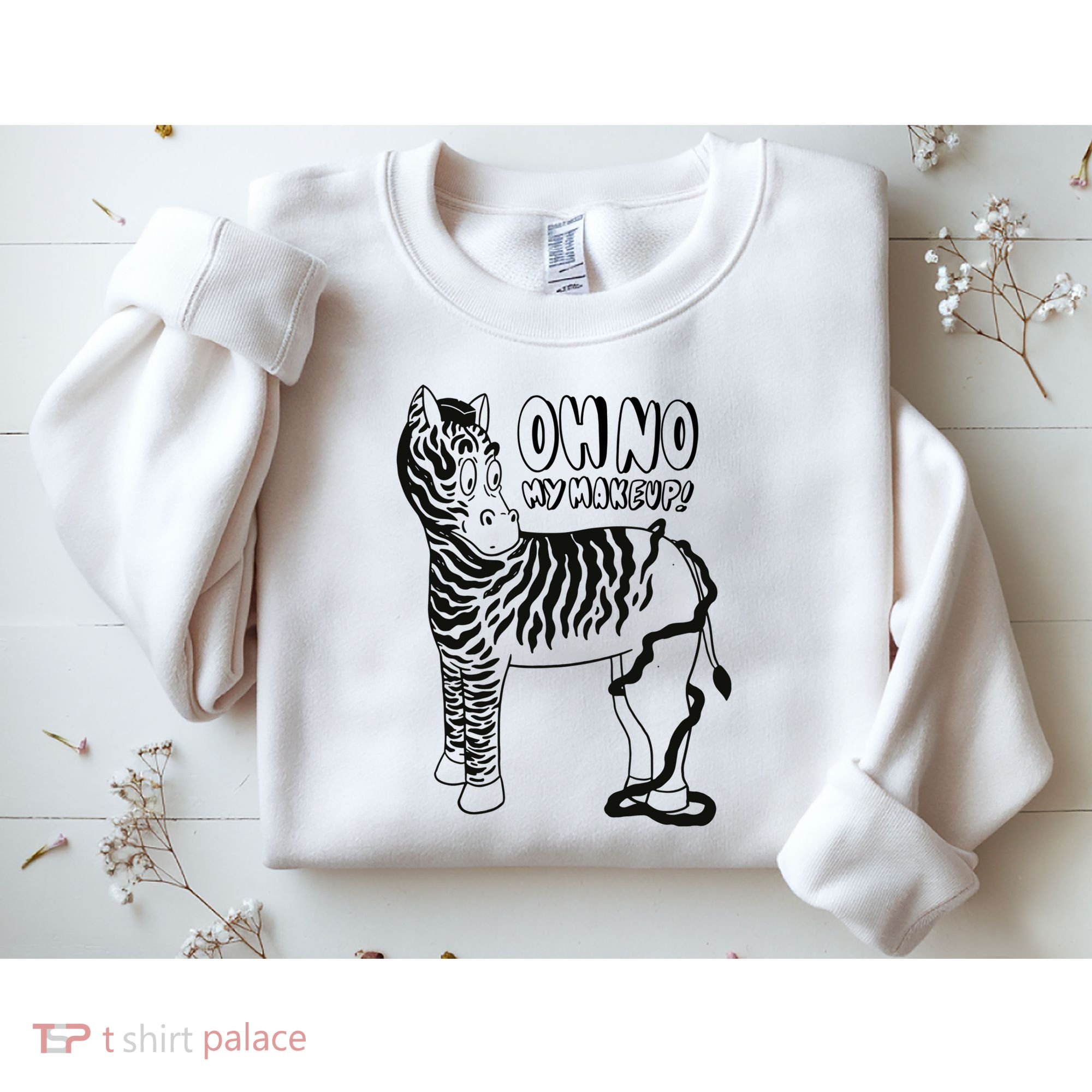 Oh No My Makeup Funny Zebra Sweatshirt