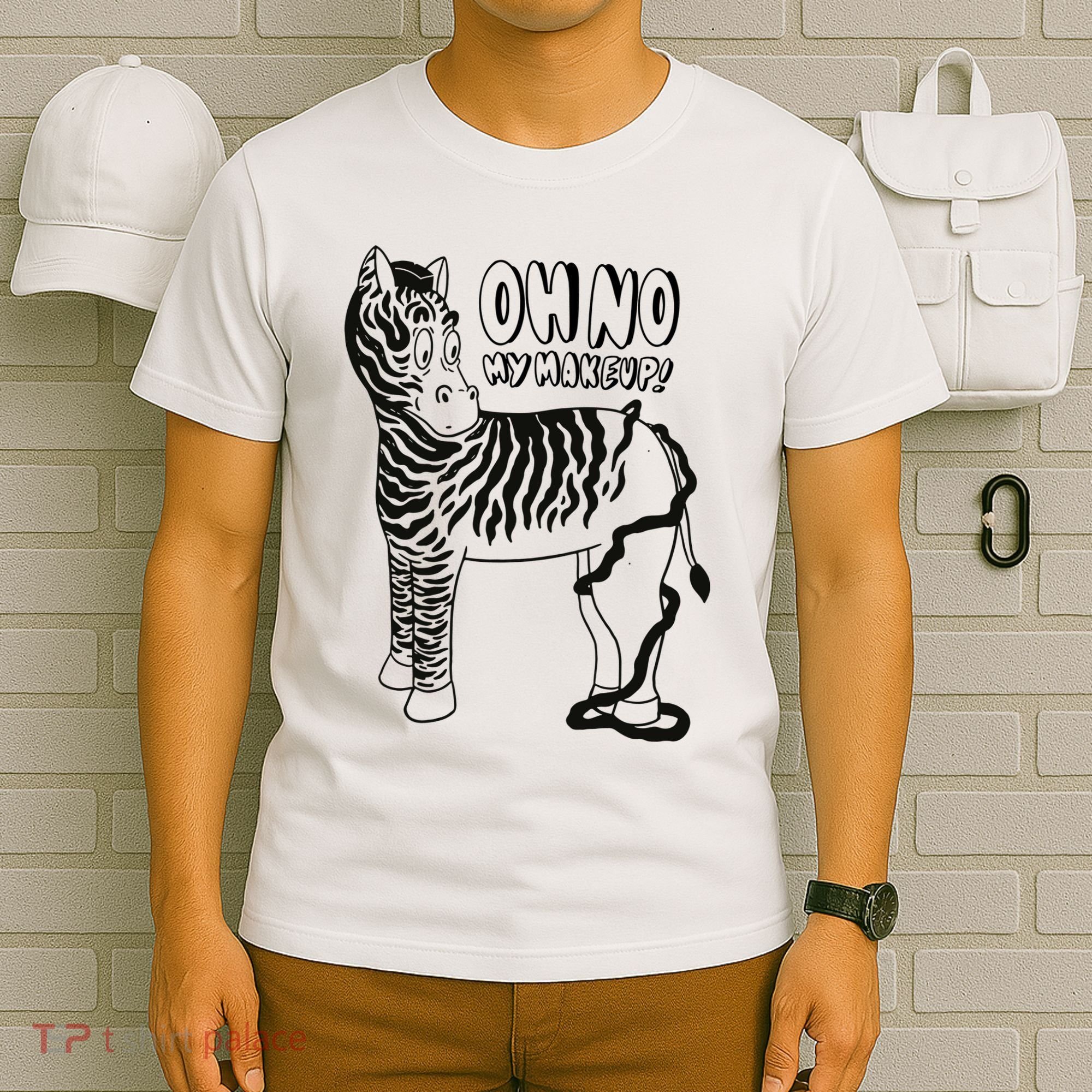 Oh No My Makeup Funny Zebra T-Shirt