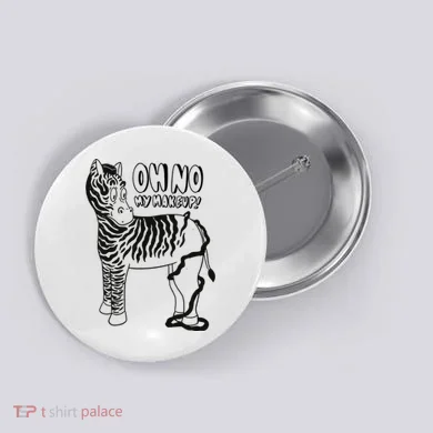 Oh No My Makeup Funny Zebra Button