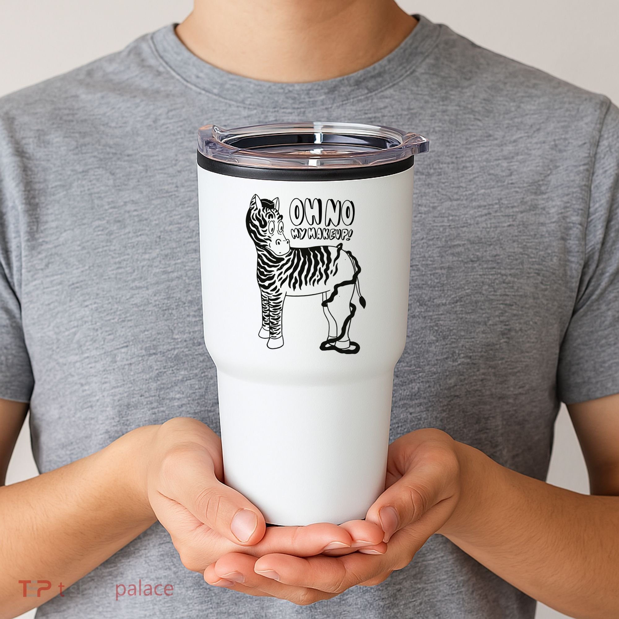 Oh No My Makeup Funny Zebra Tumbler