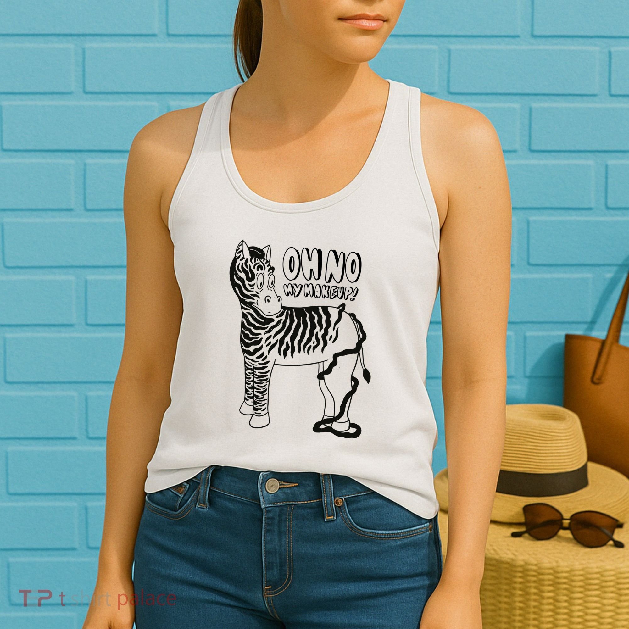 Oh No My Makeup Funny Zebra Women's Tank Top