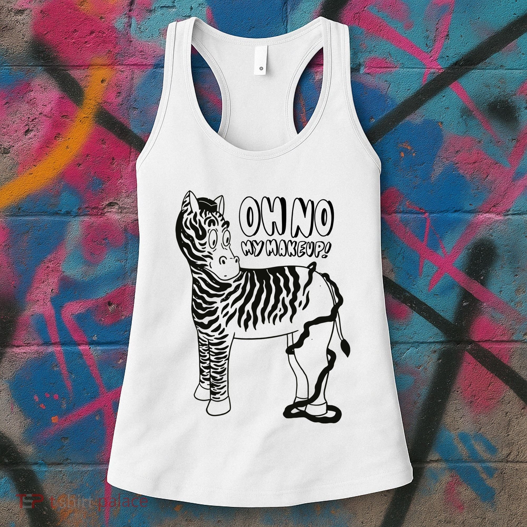 Oh No My Makeup Funny Zebra Women's Tank Top