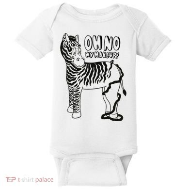Oh No My Makeup Funny Zebra Baby Bodysuit