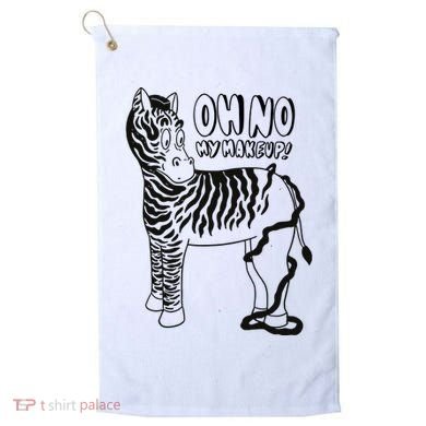 Oh No My Makeup Funny Zebra Golf Towel