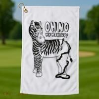 Oh No My Makeup Funny Zebra Golf Towel thumb 1