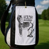 Oh No My Makeup Funny Zebra Golf Towel thumb 2