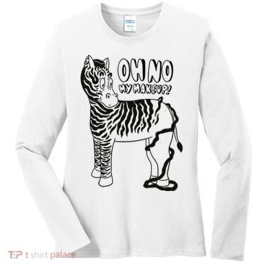 Oh No My Makeup Funny Zebra Women's Long Sleeve Shirt