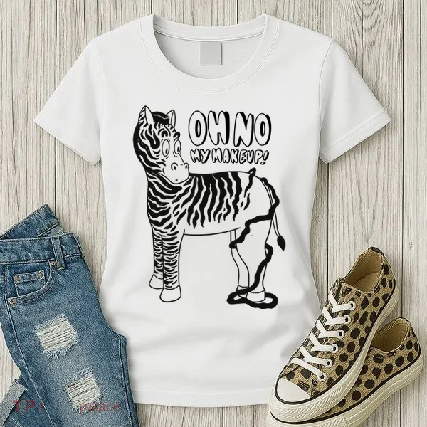 Oh No My Makeup Funny Zebra Women's T-Shirt