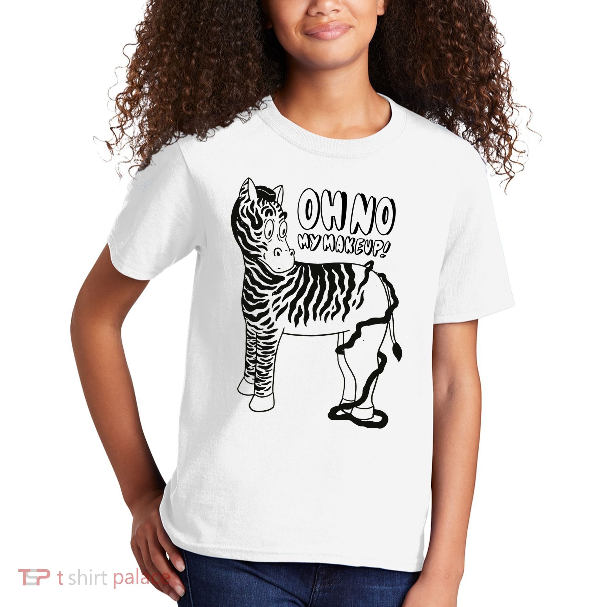 Oh No My Makeup Funny Zebra Kids T-Shirt