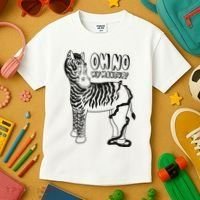 Oh No My Makeup Funny Zebra Kids T-Shirt thumb 3