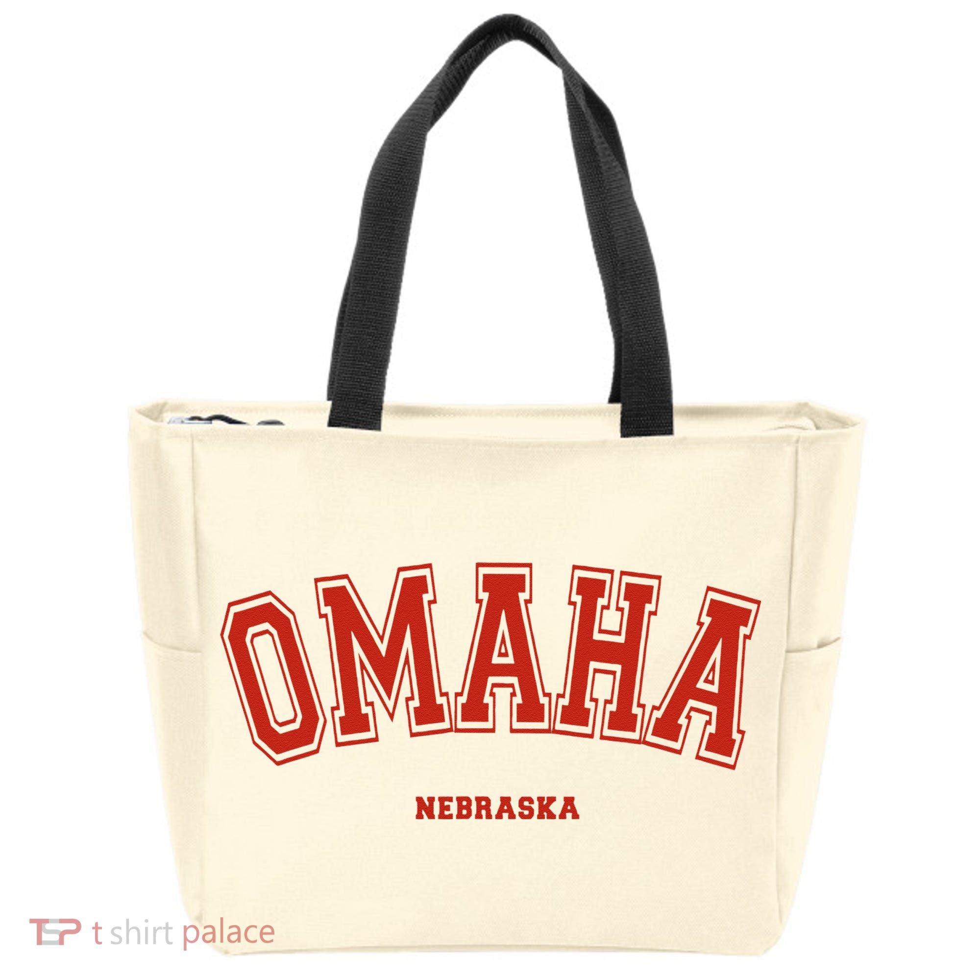 Omaha Nebraska NE Red Letter Graphic On Omaha Tote Bag
