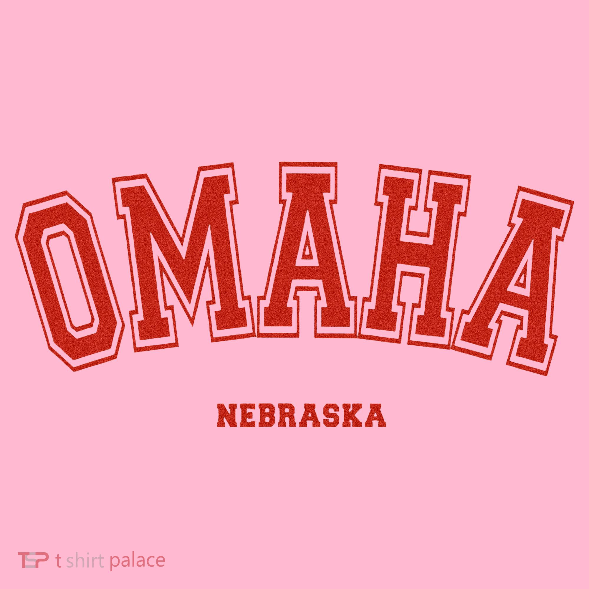 Omaha Nebraska NE Red Letter Graphic On Omaha Coaster