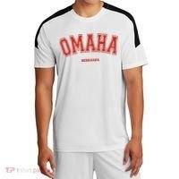 Omaha Nebraska NE Red Letter Graphic On Omaha Sport-Tek Competitor United Soccer Jersey thumb 0