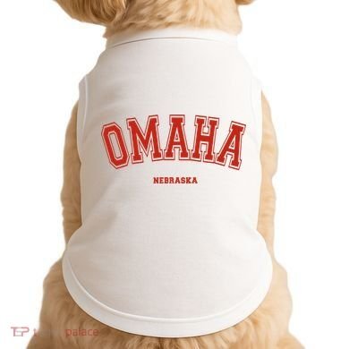 Omaha Nebraska NE Red Letter Graphic On Omaha Doggie Tank
