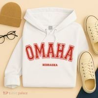 Omaha Nebraska NE Red Letter Graphic On Omaha Hoodie thumb 4