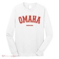 Omaha Nebraska NE Red Letter Graphic On Omaha Long Sleeve Shirt thumb 0