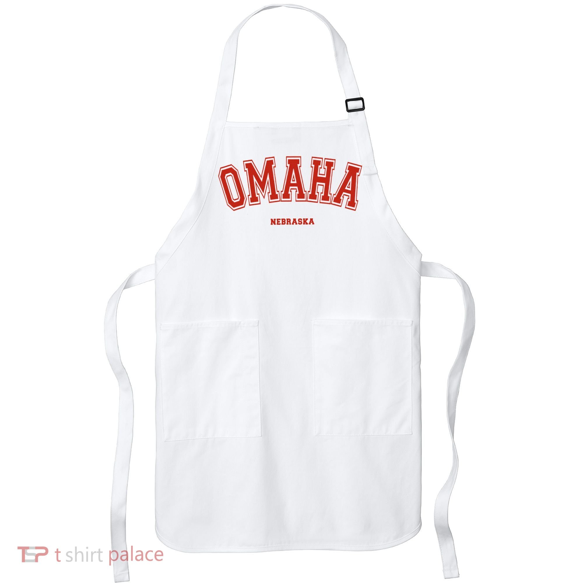 Omaha Nebraska NE Red Letter Graphic On Omaha Apron