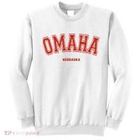 Omaha Nebraska NE Red Letter Graphic On Omaha Sweatshirt thumb 0