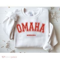 Omaha Nebraska NE Red Letter Graphic On Omaha Sweatshirt thumb 2