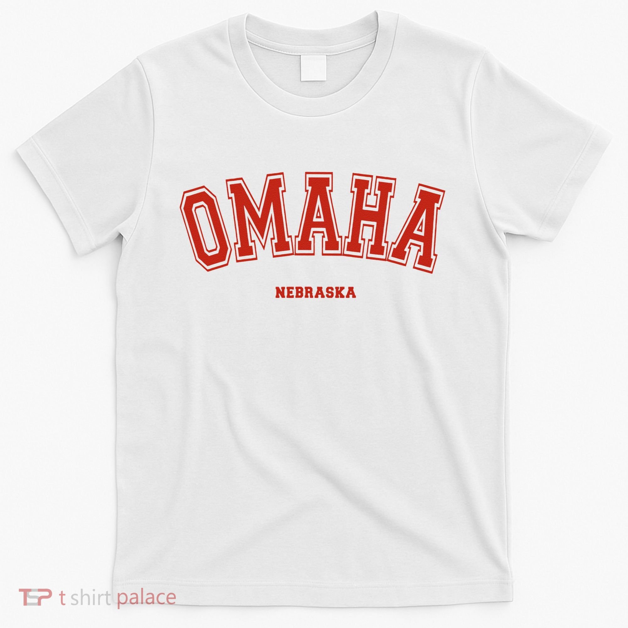 Omaha Nebraska NE Red Letter Graphic On Omaha T-Shirt